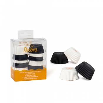 Mini Cupcake Cases - Black / White